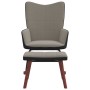 Relaxation armchair with light gray velvet and PVC stool by , Rocking chairs - Ref: Foro24-327886, Price: 142,68 €, Discount: %