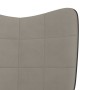 Sillón de relax con taburete terciopelo gris claro y PVC de , Mecedoras - Ref: Foro24-327886, Precio: 142,68 €, Descuento: %