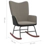 Relaxation armchair with light gray velvet and PVC stool by , Rocking chairs - Ref: Foro24-327886, Price: 142,68 €, Discount: %