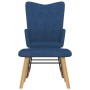 Silla mecedora con reposapiés tela azul de , Mecedoras - Ref: Foro24-327626, Precio: 138,38 €, Descuento: %