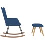 Silla mecedora con reposapiés tela azul de , Mecedoras - Ref: Foro24-327626, Precio: 138,38 €, Descuento: %