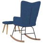 Silla mecedora con reposapiés tela azul de , Mecedoras - Ref: Foro24-327626, Precio: 138,38 €, Descuento: %