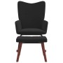 Silla mecedora con reposapiés terciopelo y PVC negro de , Mecedoras - Ref: Foro24-327892, Precio: 139,80 €, Descuento: %