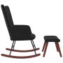 Silla mecedora con reposapiés terciopelo y PVC negro de , Mecedoras - Ref: Foro24-327892, Precio: 139,80 €, Descuento: %