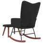 Silla mecedora con reposapiés terciopelo y PVC negro de , Mecedoras - Ref: Foro24-327892, Precio: 139,80 €, Descuento: %