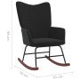 Silla mecedora con reposapiés terciopelo y PVC negro de , Mecedoras - Ref: Foro24-327892, Precio: 139,80 €, Descuento: %