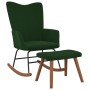 Dark green velvet rocking chair with footrest by , Rocking chairs - Ref: Foro24-327756, Price: 146,82 €, Discount: %