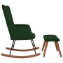 Silla mecedora con reposapiés terciopelo verde oscuro de , Mecedoras - Ref: Foro24-327756, Precio: 146,82 €, Descuento: %