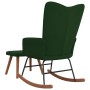 Silla mecedora con reposapiés terciopelo verde oscuro de , Mecedoras - Ref: Foro24-327756, Precio: 146,82 €, Descuento: %