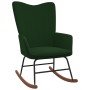 Silla mecedora con reposapiés terciopelo verde oscuro de , Mecedoras - Ref: Foro24-327756, Precio: 146,82 €, Descuento: %