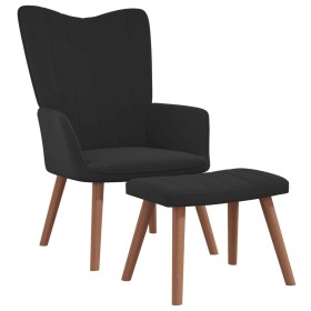 Relaxation armchair with black velvet stool by , Armchairs - Ref: Foro24-327672, Price: 126,99 €, Discount: %