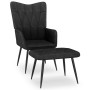 Silla de relajación con reposapiés tela negra de , Sillones - Ref: Foro24-327562, Precio: 108,99 €, Descuento: %