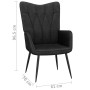 Relaxation chair with footrest black fabric by , Armchairs - Ref: Foro24-327562, Price: 108,20 €, Discount: %