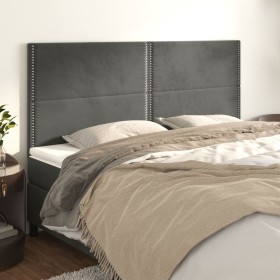 Cabeceros 4 unidades de terciopelo gris oscuro 90x5x78/88 cm de , Cabeceros y pies de cama - Ref: Foro24-3116253, Precio: 129...