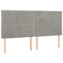 Headboards 4 units of light gray velvet 100x5x78/88 cm by , Headboards and footboards - Ref: Foro24-3116258, Price: 109,42 €,...