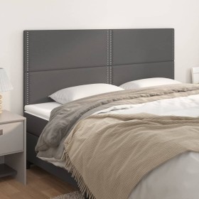 Headboards 4 units of gray synthetic leather 90x5x78/88cm by , Headboards and footboards - Ref: Foro24-3116298, Price: 133,85...