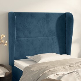 Headboard with dark blue velvet ears 93x23x118/128 cm by , Headboards and footboards - Ref: Foro24-3117856, Price: 85,43 €, D...