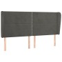 Headboard with dark gray velvet ears 183x23x118/128 cm by , Headboards and footboards - Ref: Foro24-3117877, Price: 140,97 €,...