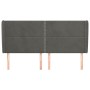 Headboard with dark gray velvet ears 183x23x118/128 cm by , Headboards and footboards - Ref: Foro24-3117877, Price: 140,97 €,...