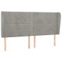 Headboard with light gray velvet ears 203x23x118/128 cm by , Headboards and footboards - Ref: Foro24-3117882, Price: 127,29 €...