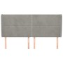 Headboard with light gray velvet ears 203x23x118/128 cm by , Headboards and footboards - Ref: Foro24-3117882, Price: 127,29 €...