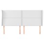 Headboard with white synthetic leather ears 163x23x118/128 cm by , Headboards and footboards - Ref: Foro24-3117913, Price: 13...