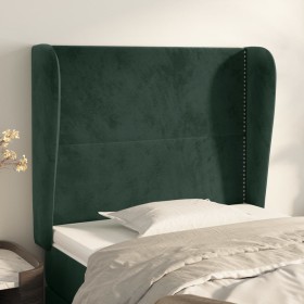 Headboard with dark green velvet ears 103x23x118/128cm by , Headboards and footboards - Ref: Foro24-3117861, Price: 72,45 €, ...