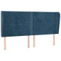 Headboard with dark blue velvet ears 183x23x118/128 cm by , Headboards and footboards - Ref: Foro24-3117880, Price: 144,99 €,...