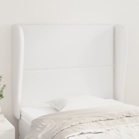 Headboard with white synthetic leather ears 83x23x118/128 cm by , Headboards and footboards - Ref: Foro24-3117889, Price: 77,...