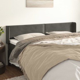 Dark gray velvet headboard 183x16x78/88 cm by , Headboards and footboards - Ref: Foro24-3118689, Price: 77,99 €, Discount: %