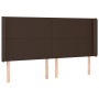 Headboard with brown synthetic leather ears 203x16x118/128 cm by , Headboards and footboards - Ref: Foro24-3119411, Price: 12...