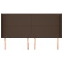 Headboard with brown synthetic leather ears 203x16x118/128 cm by , Headboards and footboards - Ref: Foro24-3119411, Price: 12...