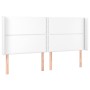 Headboard with white synthetic leather ears 163x16x118/128 cm by , Headboards and footboards - Ref: Foro24-3119537, Price: 13...