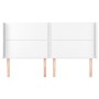 Headboard with white synthetic leather ears 163x16x118/128 cm by , Headboards and footboards - Ref: Foro24-3119537, Price: 13...