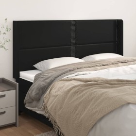 Headboard with ears black synthetic leather 183x16x118/128 cm by , Headboards and footboards - Ref: Foro24-3119542, Price: 13...