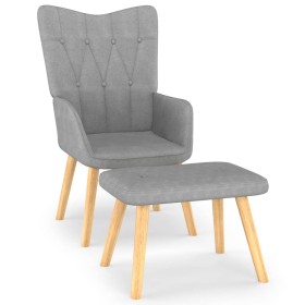 Relax armchair with light gray fabric stool by , Armchairs - Ref: Foro24-327534, Price: 124,93 €, Discount: %