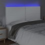 Headboard with LED lights white synthetic leather 200x5x118/128 cm by , Headboards and footboards - Ref: Foro24-3122393, Pric...