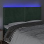 Headboard with LED lights dark green velvet 200x5x118/128 cm by , Headboards and footboards - Ref: Foro24-3122353, Price: 117...