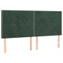 Headboard with LED lights dark green velvet 200x5x118/128 cm by , Headboards and footboards - Ref: Foro24-3122353, Price: 117...