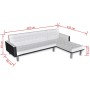 L-förmiges Schlafsofa Kunstleder weiß von vidaXL, Sofas - Ref: Foro24-244329, Preis: 360,99 €, Rabatt: %