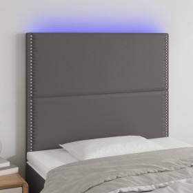 Kopfteil mit LED-Leuchten, graues Kunstleder, 90 x 5 x 118/128 cm von , Kopf- und Fußteile - Ref: Foro24-3122366, Preis: 77,9...