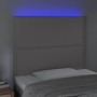 Headboard with LED lights gray synthetic leather 90x5x118/128 cm by , Headboards and footboards - Ref: Foro24-3122366, Price:...