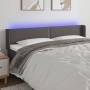 Cabecero con LED cuero sintético gris 163x16x78/88 cm de , Cabeceros y pies de cama - Ref: Foro24-3123196, Precio: 74,28 €, D...