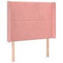 Pink velvet headboard with LED 93x16x118/128 cm by , Headboards and footboards - Ref: Foro24-3123949, Price: 94,04 €, Discoun...