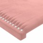 Pink velvet headboard with LED 93x16x118/128 cm by , Headboards and footboards - Ref: Foro24-3123949, Price: 94,04 €, Discoun...