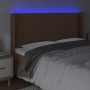 Headboard with LED brown synthetic leather 203x16x118/128 cm by , Headboards and footboards - Ref: Foro24-3123879, Price: 135...