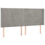 Cabecero con LED de terciopelo gris claro 183x16x118/128 cm de , Cabeceros y pies de cama - Ref: Foro24-3123968, Precio: 147,...