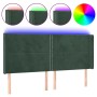 Dark green velvet LED headboard 203x16x118/128 cm by , Headboards and footboards - Ref: Foro24-3123977, Price: 135,82 €, Disc...