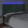 Dark green velvet LED headboard 203x16x118/128 cm by , Headboards and footboards - Ref: Foro24-3123977, Price: 135,82 €, Disc...