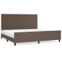 Brown synthetic leather headboard bed frame 200x200 cm by , Beds and slatted bases - Ref: Foro24-3125472, Price: 237,51 €, Di...